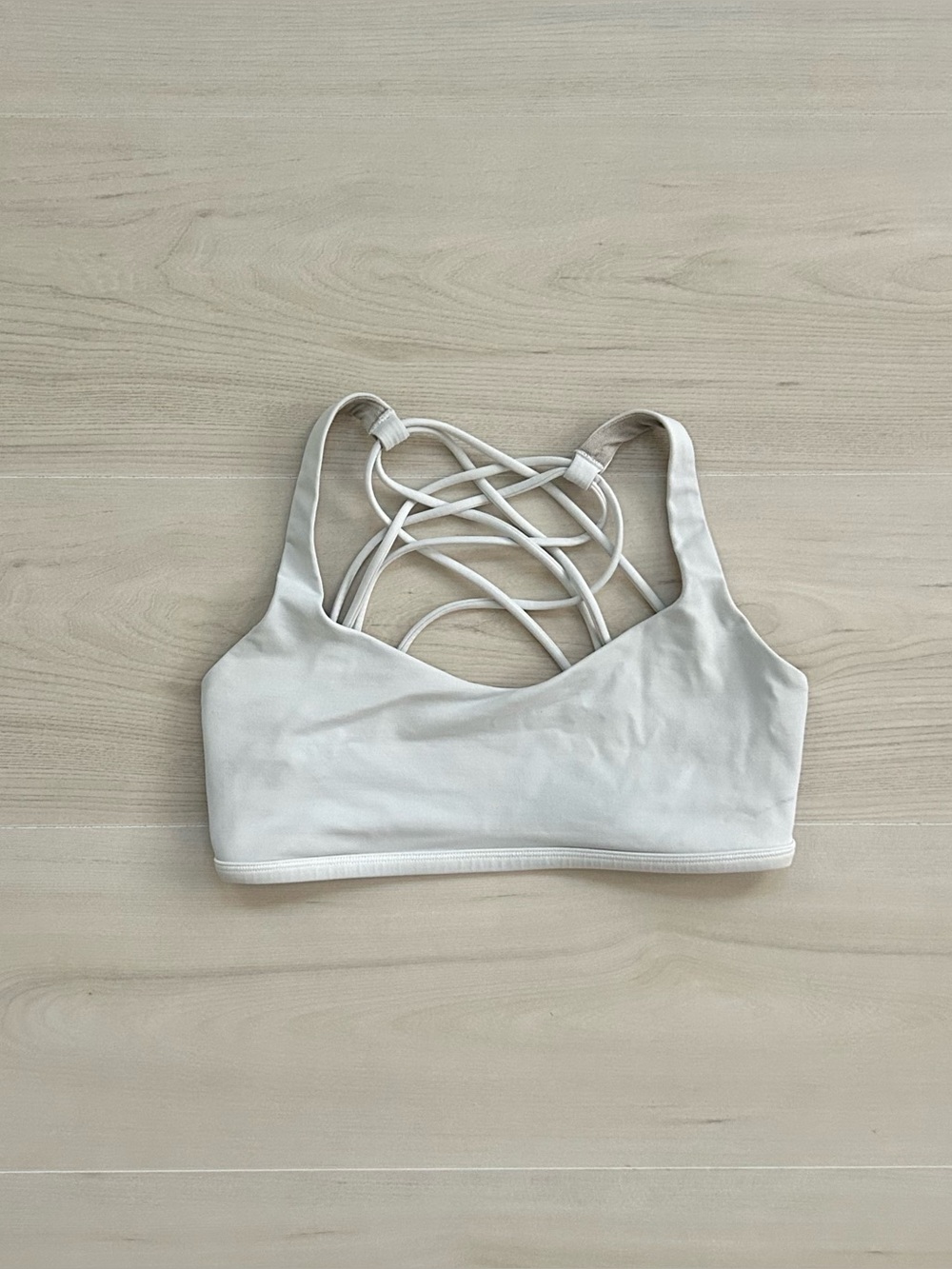 white lululemon strappy bra